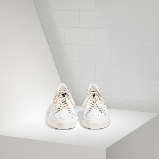 Men/Women Golden Goose ball star leather in white silver sneaker
