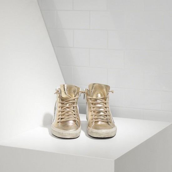 Men/Women Golden Goose slide in pelle white gold star sneaker
