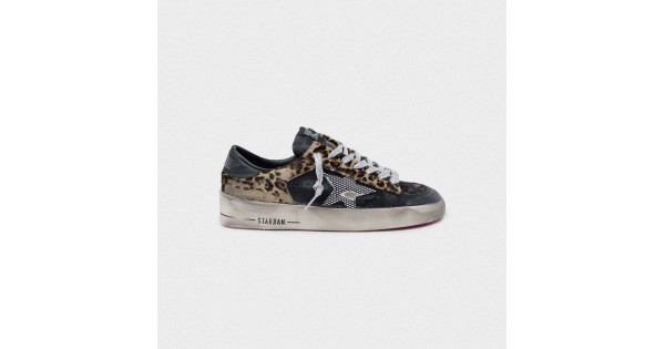 Women Golden Goose leopard print stardan with fuchsia sole sneaker ...