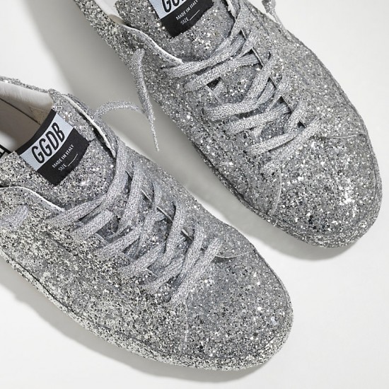 Men/Women Golden Goose superstar ricoperta silver glitter sneaker