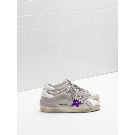 Men/Women Golden Goose superstar calf suede in worn effect leather sneaker