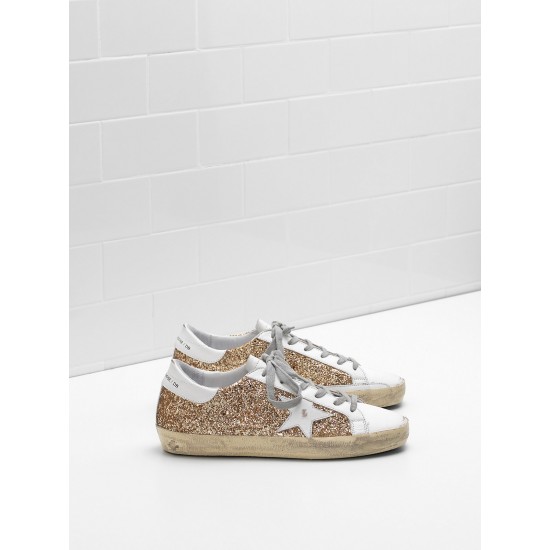 Men/Women Golden Goose superstar flag ltd fabric eyelets natural golden sneaker