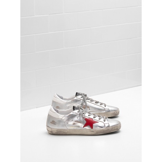 Men/Women Golden Goose superstar leather star in glossy material sneaker