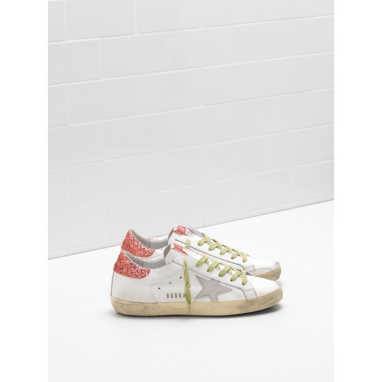 Women Golden Goose superstar leather suede star glitter coated sneaker