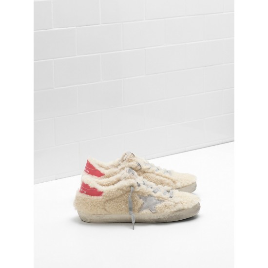 Women Golden Goose superstar shearling suede star leather sneaker