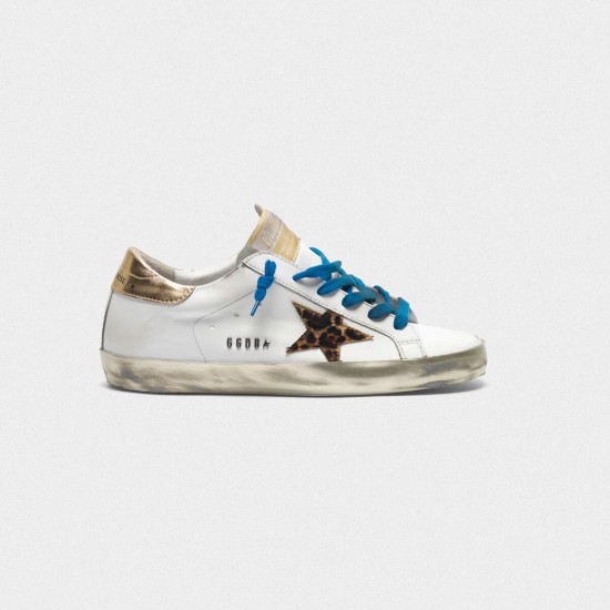 Women Golden Goose superstar with sparkly foxing leopard print star sneaker